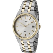 Seiko SGEF12 Men's Quartz Two Tone Stainless Steel Silver Dial Watch