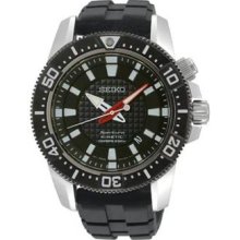 Seiko SKA511P2 Stainless Steel Sportura Kinetic Diver Black Dial ...