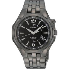 Seiko SKA517 Men Kinetic Black Stainless Steel Dial Automatic Watch