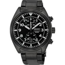 Seiko Snn233 Chronograph Black Dial Black Ion Finish Watch