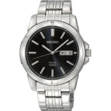 Seiko Solar Day/Date Window Black Dial Men's watch