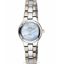 Seiko Solar Ladies Watch Mother-of-Pearl Dial Stainless SUP066