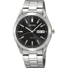 Seiko Stainless Steel Black Dial Men's Watch
