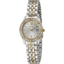 Seiko SwarovskiÂ® Crystal Accented Two-tone Women's watch SXDE50