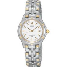 Seiko Sxe586 Women's Le Grand Sport Two Tone Ss Band White Dial Watch