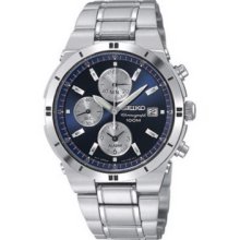 Seiko Watch, Mens Chronograph Stainless Steel Bracelet 38mm SNA695