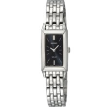 Seiko Watch, Womens Solar Stainless Steel Bracelet 15mm SUP043