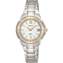 Seiko Womens Solar Stainless Watch - Silver Bracelet - White Dial - SUT022