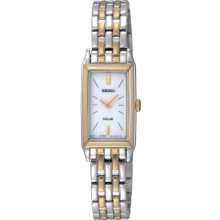 Seiko Womens Solar Stainless Watch - Silver Bracelet - White Dial - SUP028