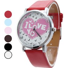 Shaped Women's Heart PU Analog Quartz Wrist Watch (Assorted Colors)