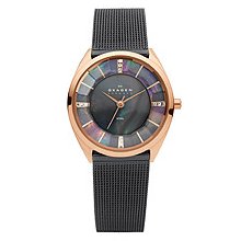 Skagen 3-Hand with Glitz Steel Mesh Women's watch #631SRM