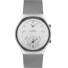 Skagen 733XLSS Dual Time Mesh Stainless Steel Unisex Watch