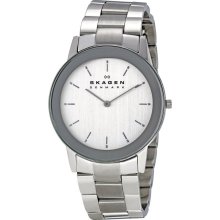 SKAGEN Denmark New Round Mens Analog Watch Mesh Silver-Tone Bracelet