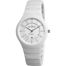 Skagen Designs Men's Ceramic Analogue Watch 817Lwxc With White Dial