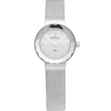 Skagen Faceted Glass Bezel Watch Silver