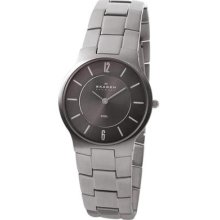 Skagen Men's Charcoal Gray Dial Stainless Steel Band Round Case Watch 572lsxm