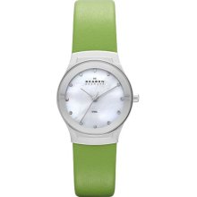 SKAGEN SKAGEN Studio Green Leather Women's Watch