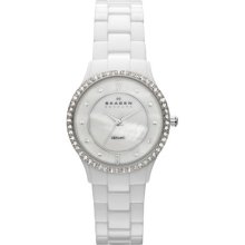 SKAGEN SKAGEN White Ceramic Link Womens Watch