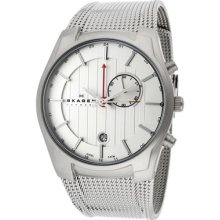 Skagen Watches Men's Chronograph Light Silver Dial Mesh Stainless Stee
