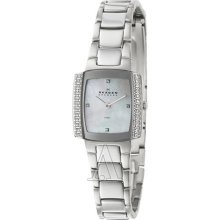 Skagen Women's 'Glitz' Stainless Steel Crystals Quartz Watch