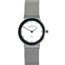 Skagen Women's Silver Dial Mesh Bracelet Watch 358SSSD