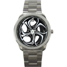 sport metal watch wrist watch sporty dial - Metal - Adjustable