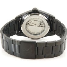 Stainless Steel Men's Mechanical Wrist Watch with Date Display (Black)
