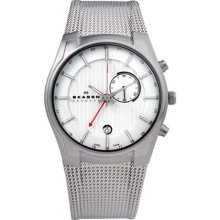 Stainless Steel Skagen GMT/Alarm Function Steel Watch - Jewelry