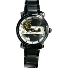 Steinhausen Men s Automatic Bridge Stainless Steel Bracelet Watch BLACK