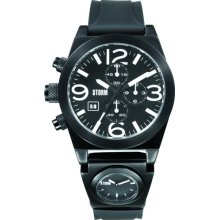 Storm Mens Terrain Limited Edition Stainless Watch - Black Rubber Strap - Black Dial - CH4367-SLT