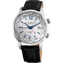 Stuhrling 277 33152 Explorer Automatic World Time Date Leather Mens Watch