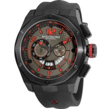 Stuhrling 311 335673 Columbiad Quartz Chrono Grey/red Dial Rubber Mens Watch