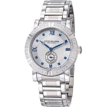 Stuhrling 315g2 Men's Regent Swiss Quartz Diamond Ss White Dial Watch