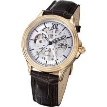 Stuhrling Original 167 3335k2 Mens Classic Automatic Skeleton Leather Watch