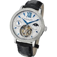 Stuhrling Original 500 331x2 Damier Tourbillon Mechanical Leather Mens Watch