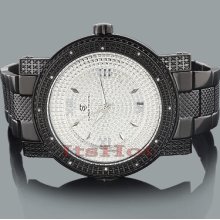 Super Techno Mens Diamond Watch 0.12ct Black