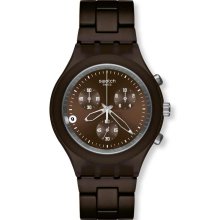 Swatch SVCC4000AG Unisex Full Blooded Smoky Brown Dial Aluminum Chrono