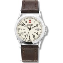 Swiss Army Infantry Watch - White Dial - Brown Leather Strap 24654