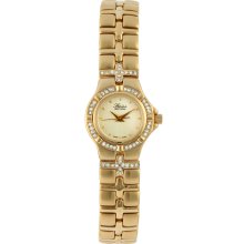 Swiss Edition Women's Goldtone Stainless Steel Watch (Dress Watch White Dial Crystal Accent Swiss Made)