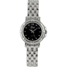 Swiss Edition Women's Silvertone Stainless Steel Watch (Round Dress Watch White Dial)