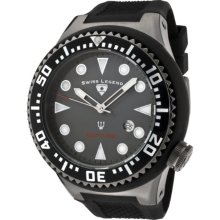 Swiss Legend Men's Quartz Watch With Grey Dial Analogue Display And Black Rubber Strap Sl-21818D-Gm-014B