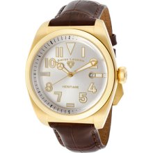 Swiss Legend Watch 20434-yg-02s-brw Men's Heritage Silver Dial Gold Tone Ip