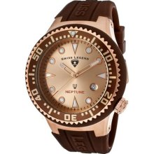 SWISS LEGEND Watches Men's Neptune Rose Gold Dial Rose Gold Tone IP Ca