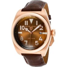 SWISS LEGEND Watches Men's Heritage Brown Dial Rose Gold Tone IP Case