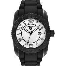 SWISS LEGEND Watches Men's Commander White Dial Black Rubber Black Ru