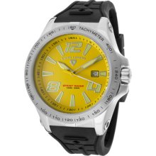 SWISS LEGEND Watches Men's Sprint Racer Yellow Dial Black Silicone Bl