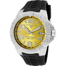 SWISS LEGEND Watches Men's Super Shield Yellow Dial Black Silicone Bl