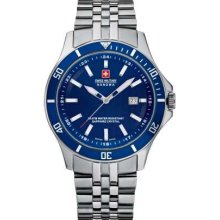 Swiss Military Men's Flagship Blue Dial & Bezel Stainless Steel Strap 6-5161.7.04.003 Watch
