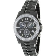 Swiss Precimax Women's Black Ceramic 'Luxe Elite' Chronograph Wat ...