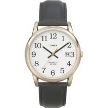 T2H291 Timex Mens Easy-To-Read White Dial Black Leather Strap Watch